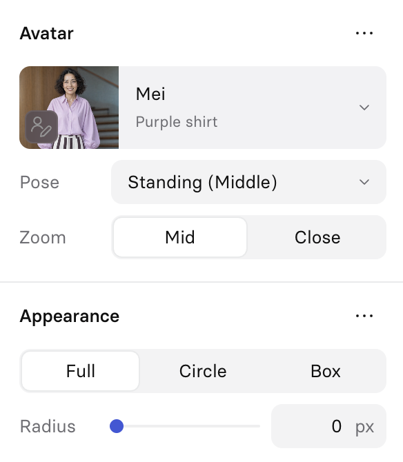 Avatar Settings
