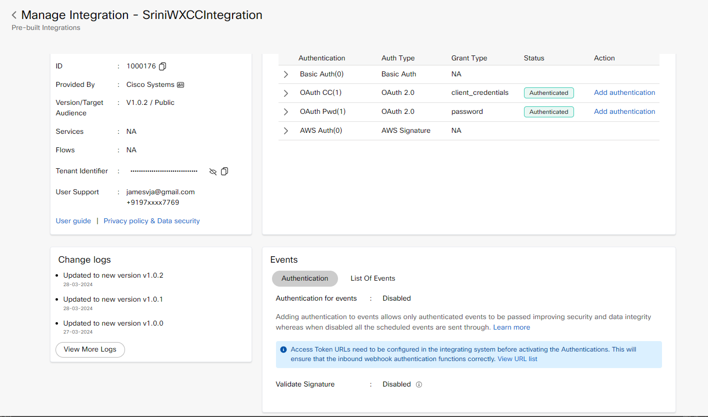 Manage Integrations