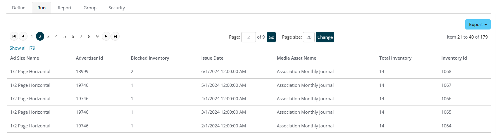 AdvertisingMediaOrderInventory business object.