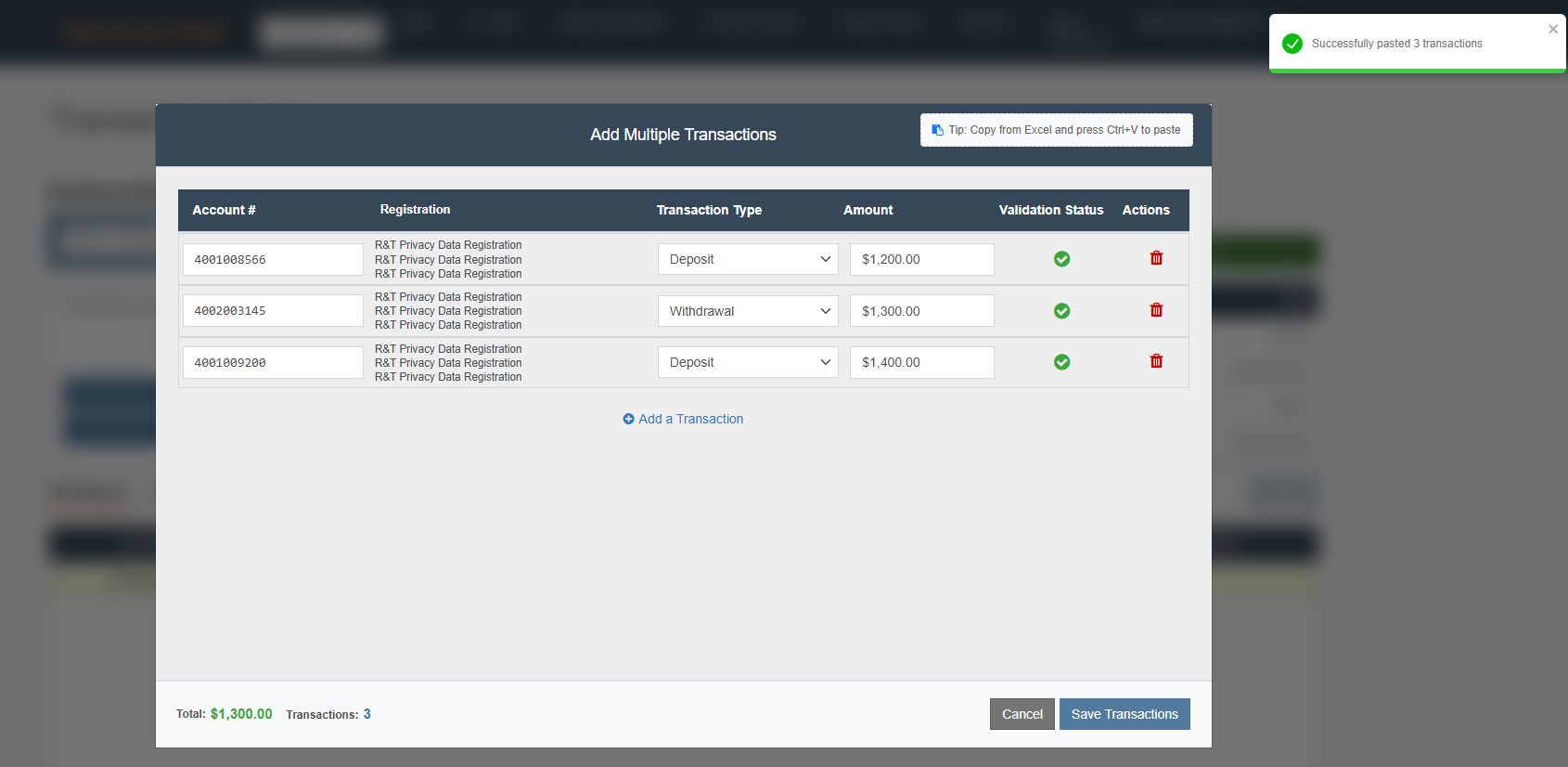 Amount Exceeds Principal Balance