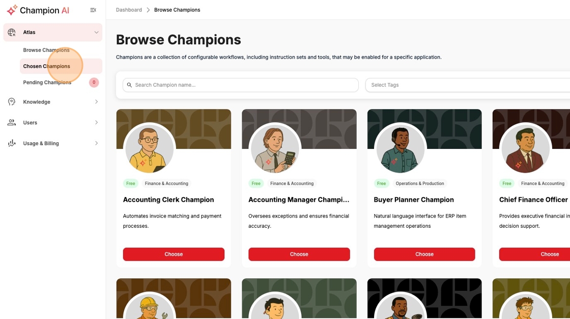 Chosen Champions Tab