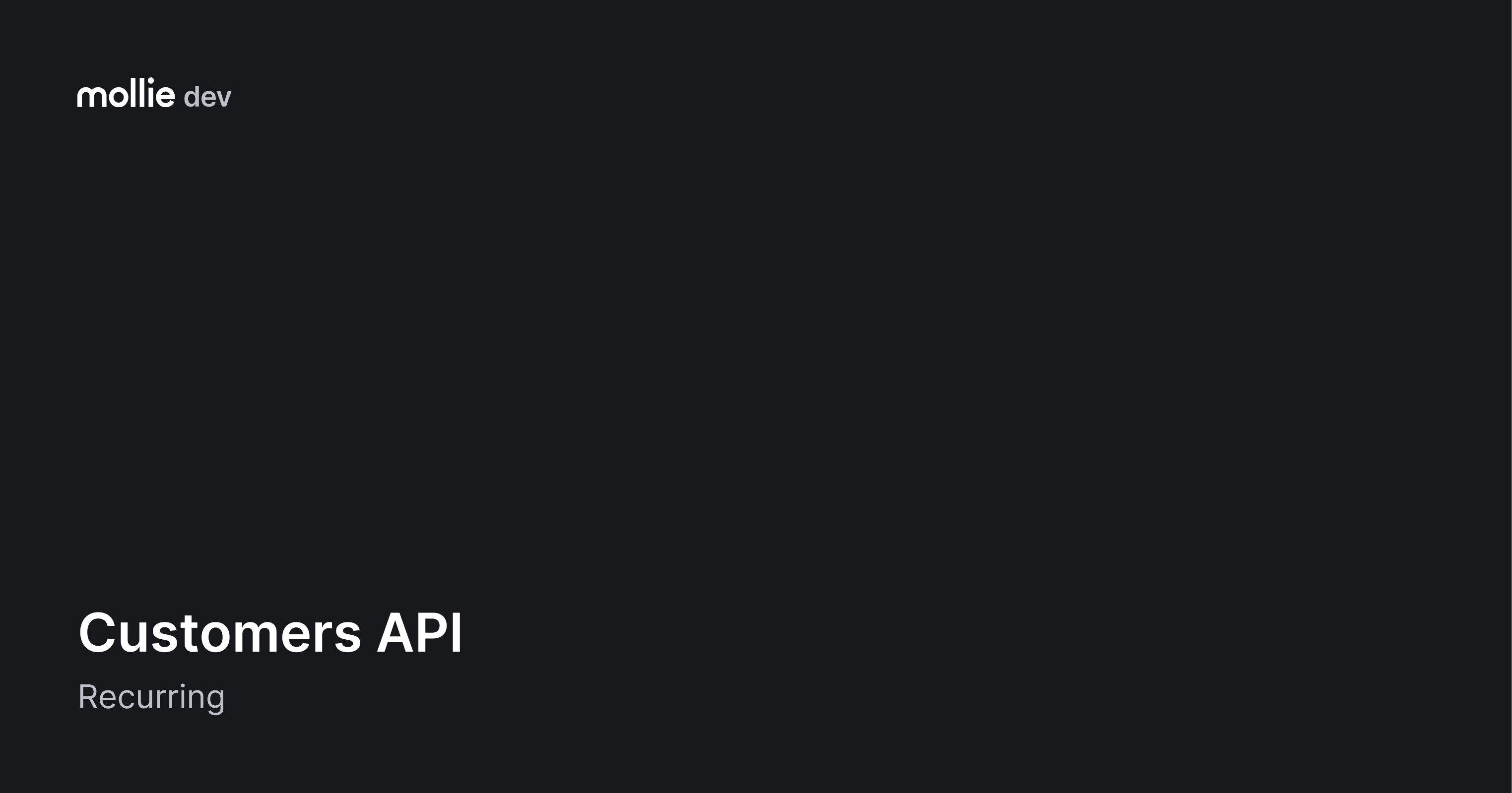 Maria Api Customer Customers API | Mollie Documentation