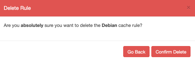 Edge Caching Rule Delete Form