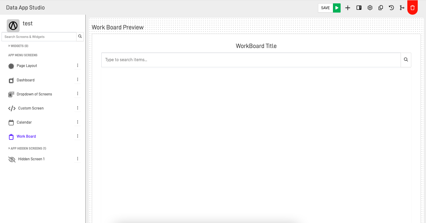 Work Board Screen