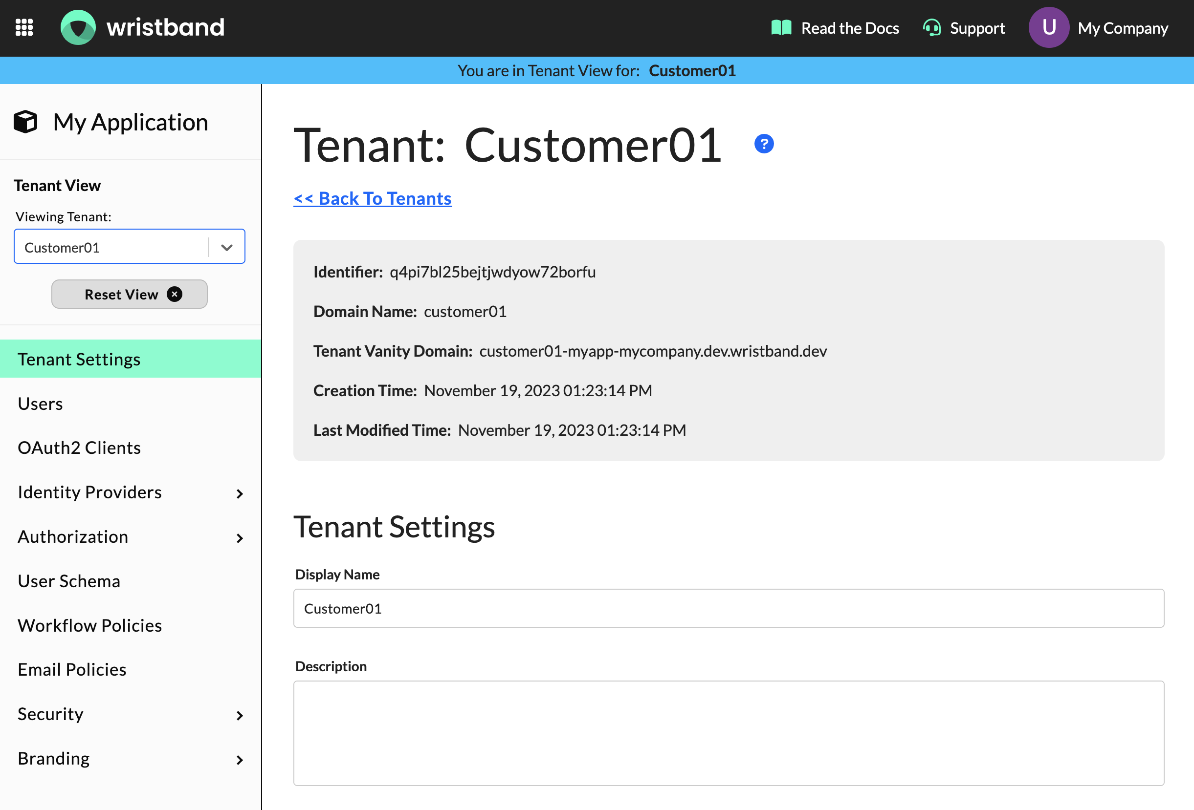 Tenant View: Configure settings that only affect one tenant.