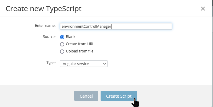 TypeScript environmentControlManager