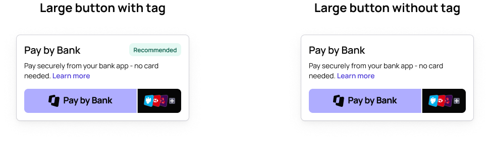 An example of the `large` button style with the recommended tag enabled.