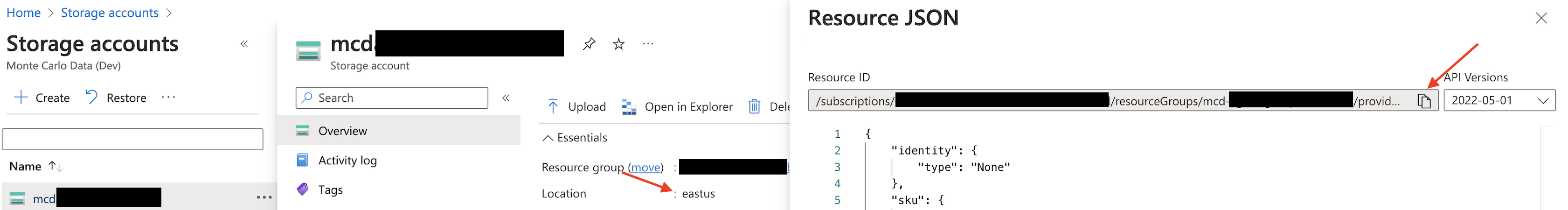 Azure Console Example