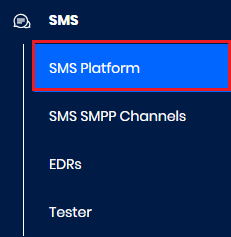 Screenshot of the **SMS Platform** tab