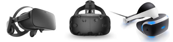 Oculus Rift, HTC Vive, Playstation VR