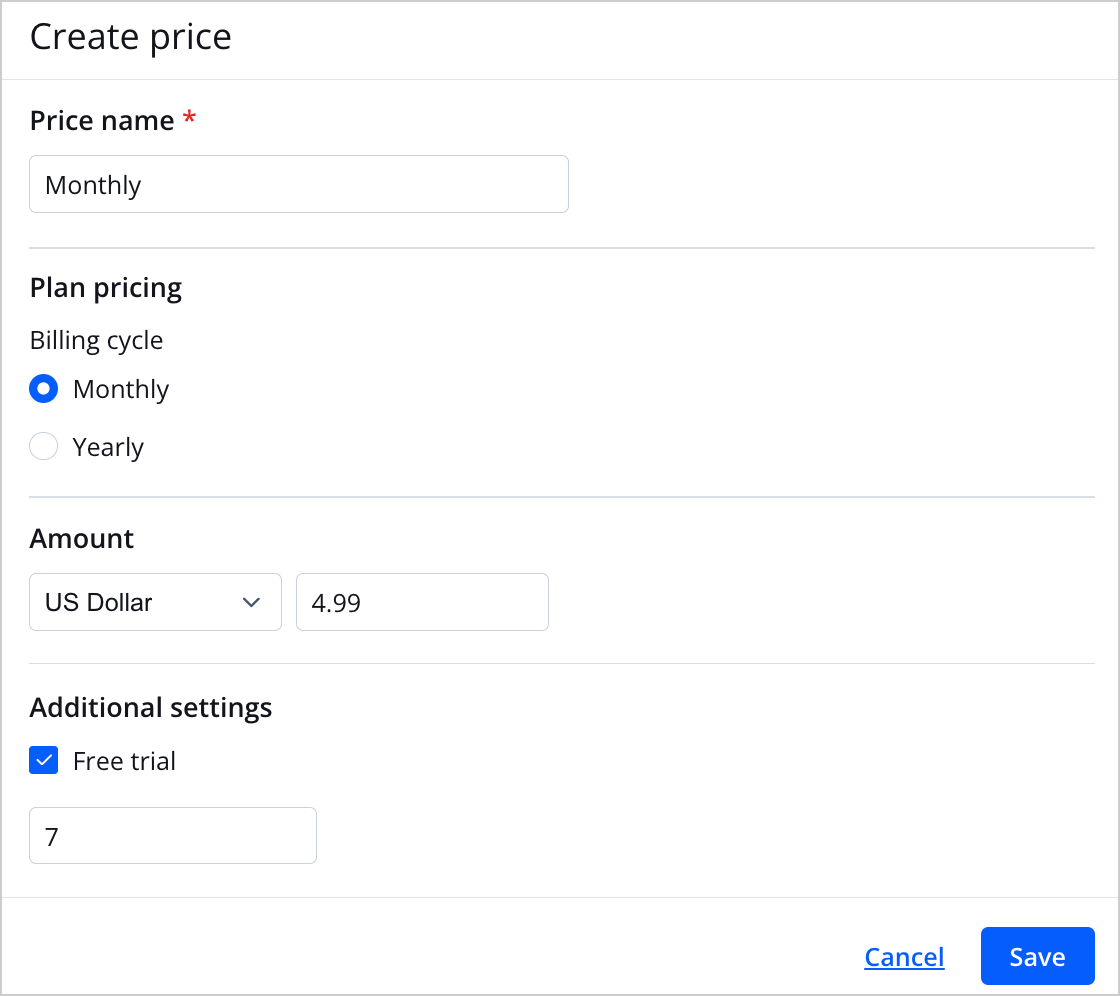 Create price panel