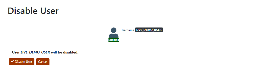 User Details - Disable User