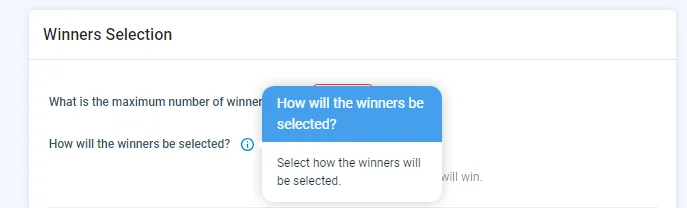 winners selecting option