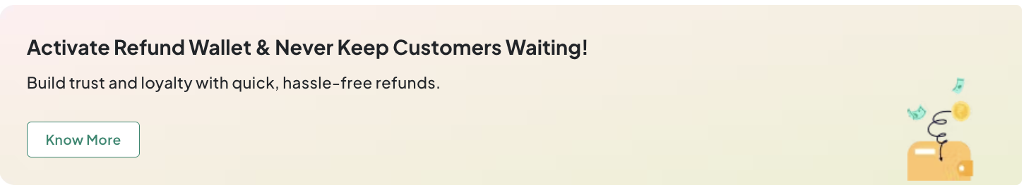 Activate Refund Wallet on Dashboard