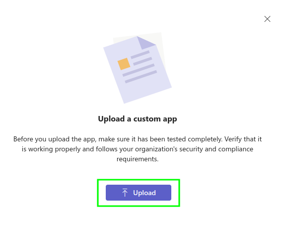 Uploading a custom app