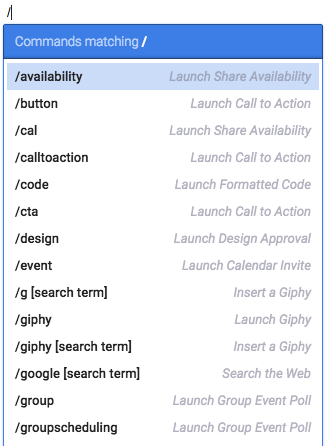 mattermost slash commands