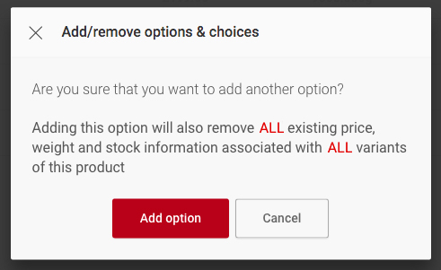 Remove option